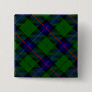 Armstrong klan tartan blue grönt plaid knapp