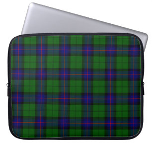 Armstrong klan tartan blue grönt plaid laptop fodral