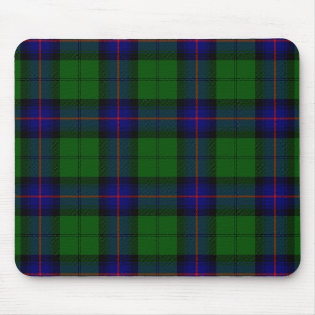 Armstrong klan tartan blue grönt plaid musmatta (Framsidan)