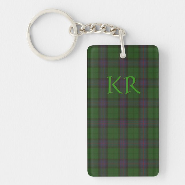 Armstrong Klan Tartan med initialer Nyckelring (Framsidan)