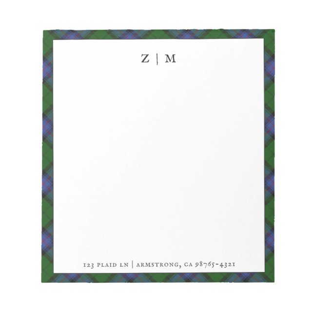 Armstrong Klan Tartan Play Mönster Anteckningsblock (Framsida)