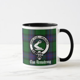 Armstrong Klan Vapensköld Badge & Tartan Mugg
