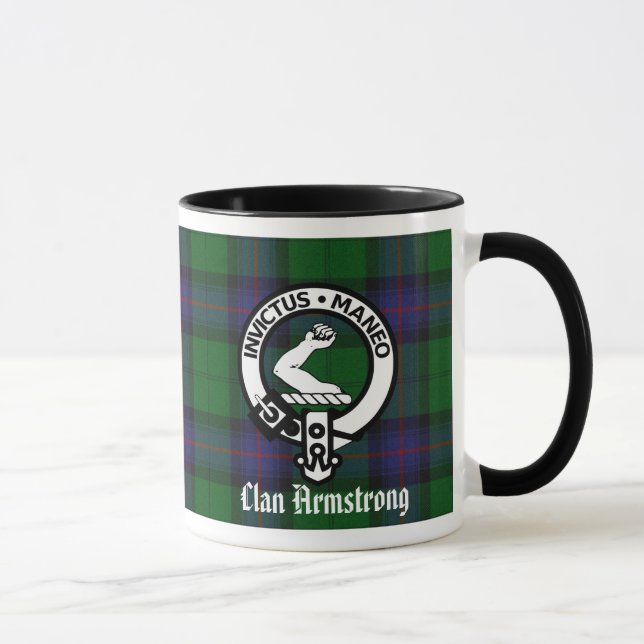 Armstrong Klan Vapensköld Badge & Tartan Mugg (Höger)