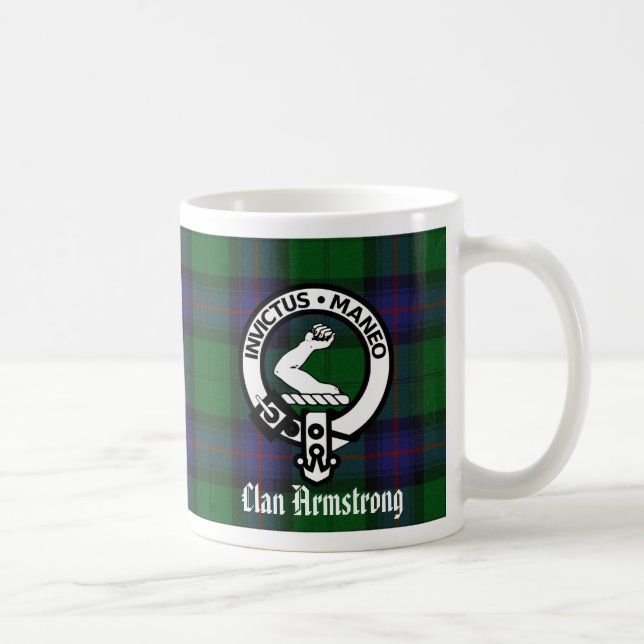 Armstrong Klan Vapensköld Badge & Tartan Mugg (Höger)