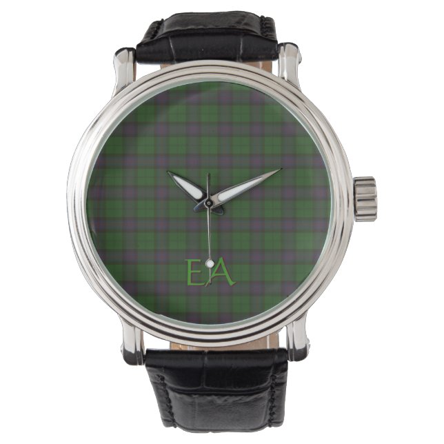 Armstrong Officiell Klan Tartan med initialer Armbandsur (Framsida)