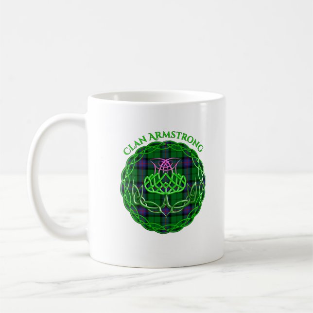 Armstrong Scottish Tartan Celtic Thistle Kaffemugg (Vänster)