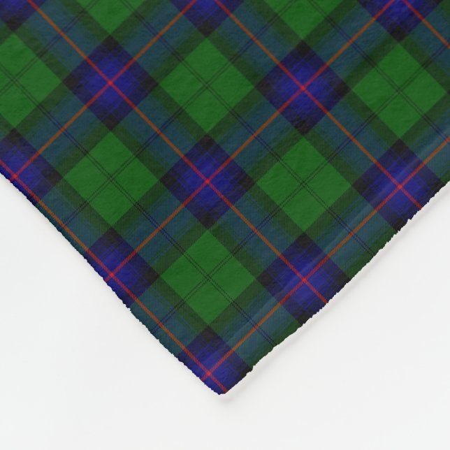 Armstrong tartan blue och grönt plaid fleecefilt (Hörn)