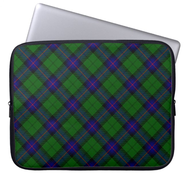 Armstrong tartan blue och grönt plaid laptop fodral (Framsidan)