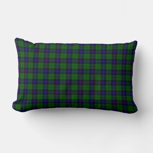 Armstrong tartan blue och grönt plaid lumbarkudde (Framsida)