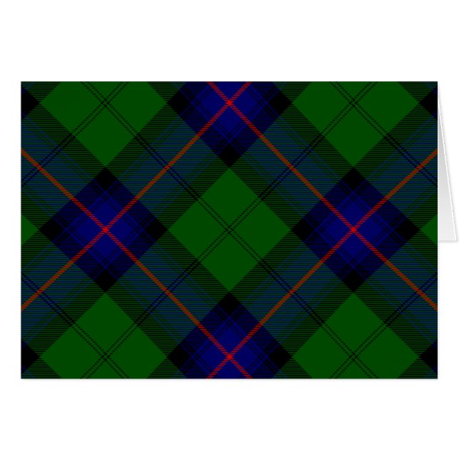 Armstrong tartan blue och grönt plaid OBS kort (Framsidan Horizontal)
