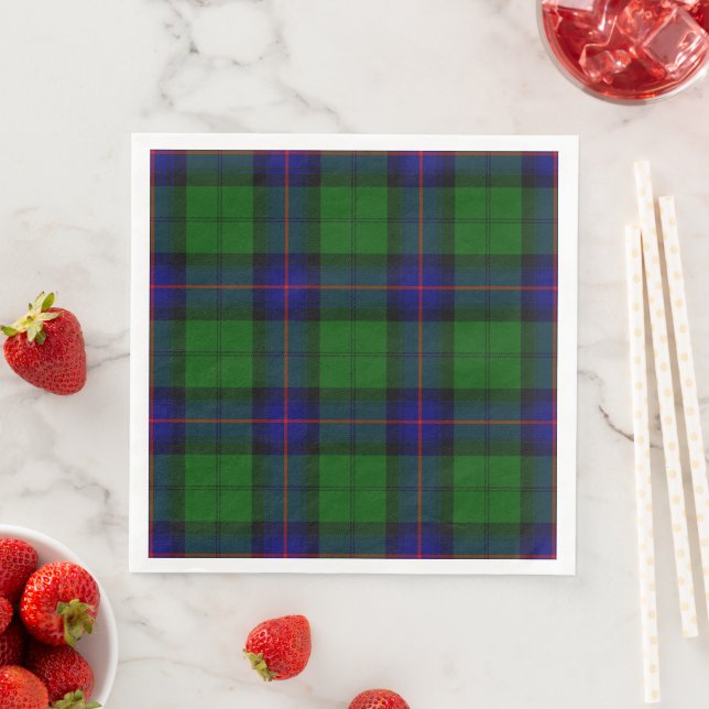 Armstrong tartan blue och grönt plaid pappersservett (Insitu)