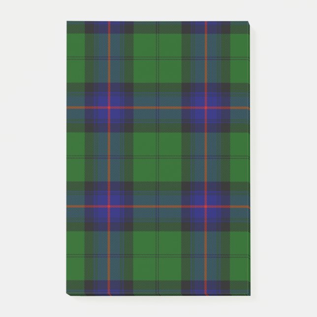 Armstrong tartan blue och grönt plaid post-it block (Framsida)