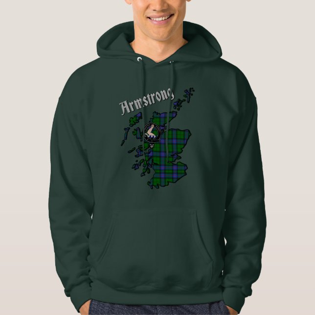 Armstrong Tartan Karta & Badge Hoodie (Framsida)
