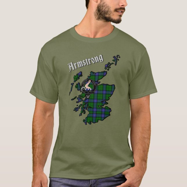 Armstrong Tartan Karta & Badge T-Shirt (Framsida)