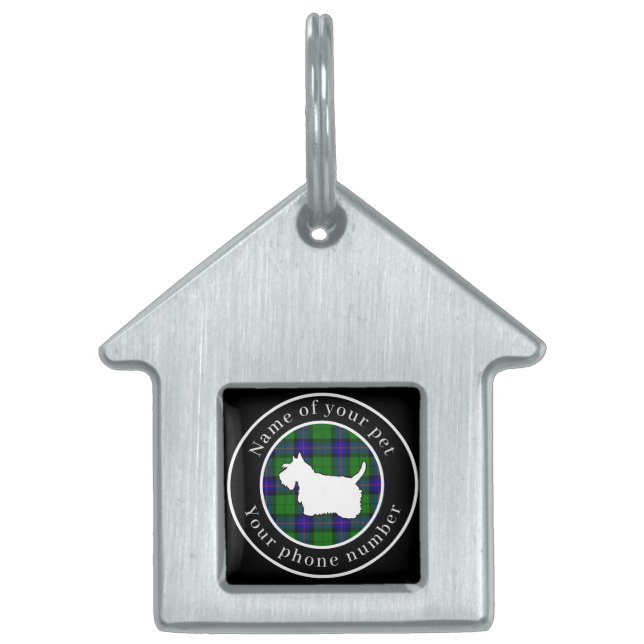 Armstrong Tartan Scottie Hund Personlig ID-bricka Husdjur (Framsidan)