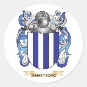 Armstrong vapensköld (familjvapenskölden) runt klistermärke