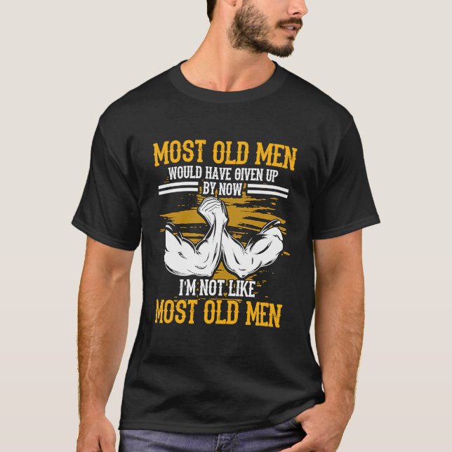 Armwrestling Old Manar Arm Wrestling T Shirt (Framsida)