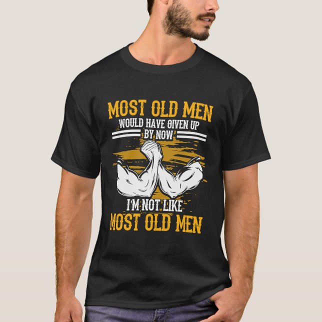 Armwrestling Old Manar Arm Wrestling T Shirt (Framsida)