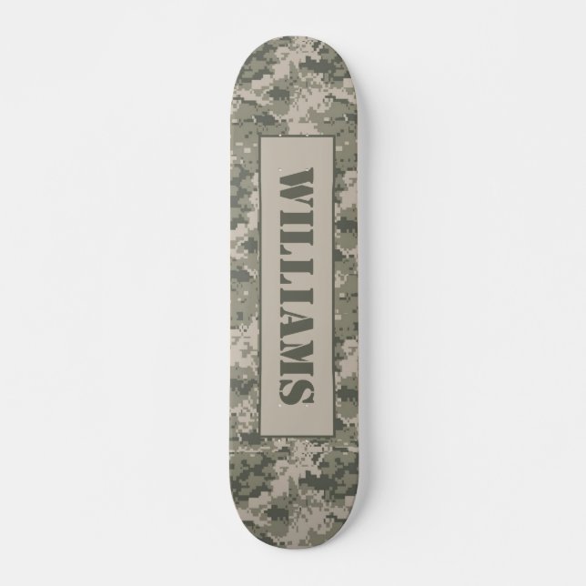 ARMY ACU Camoflauge Digital Camo Mini Skateboard Bräda 21,5 Cm (Framsida)