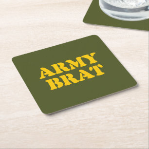 ARMY BRAT UNDERLÄGG PAPPER KVADRAT