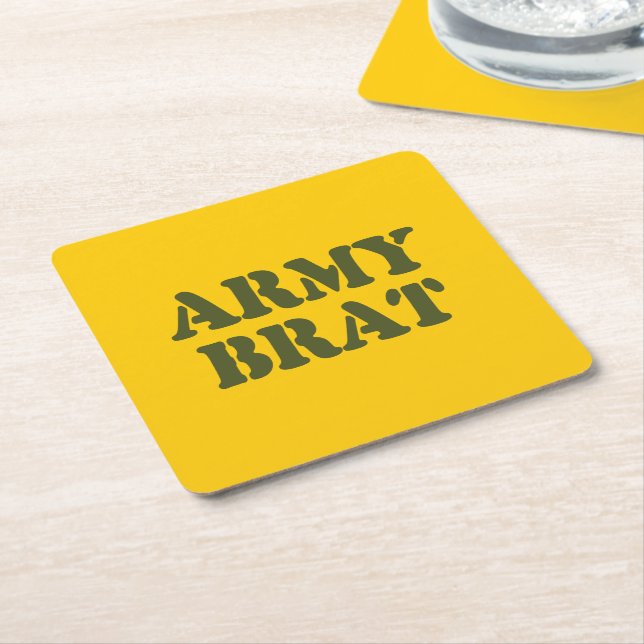ARMY BRAT UNDERLÄGG PAPPER KVADRAT (Vinklad)