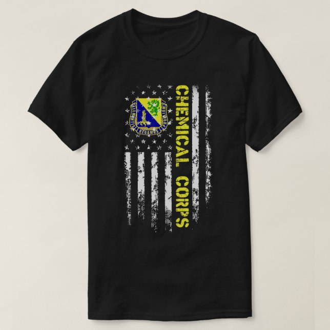 Army Chemical Corps American Flagga T-Shirt (Design framsida)