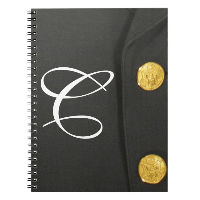 ARMY Class A Uniform Monogram Initial Note Bok Anteckningsbok (Framsidan)