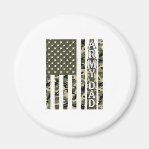 Army Dad Kamouflage Amerikansk Flagga Vintage T-Sh Magnet