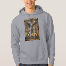 Army Emblem with Flag and Eagle Hoodie