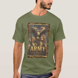Army Emblem with Flag and Eagle T Shirt