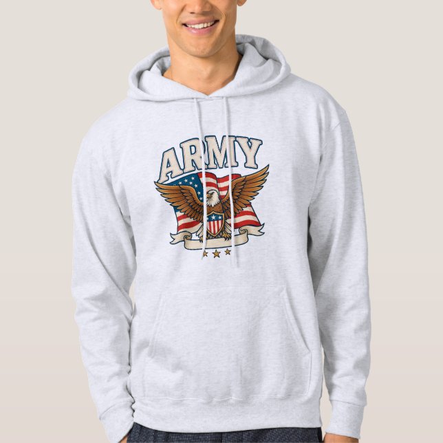 Army Flag Shield Hoodie (Framsida)