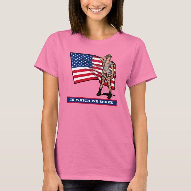 ARMY GIRL MED FLAGGA T SHIRT (Framsida)