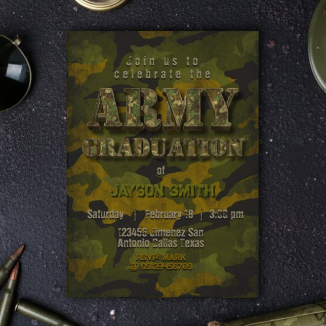 Army Graduation- Military - Soldier  Inbjudningar (Army Graduation- Military - Soldier Invitation)