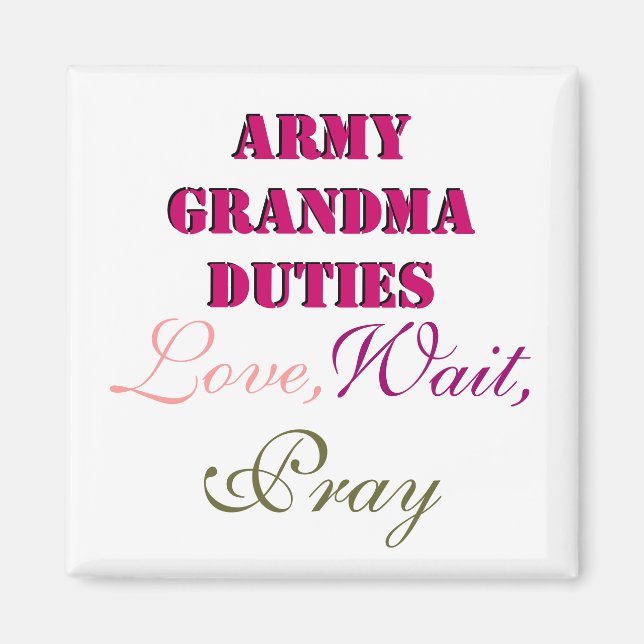 ARMY GRANDMA DUTIES MAGNET (Framsidan)