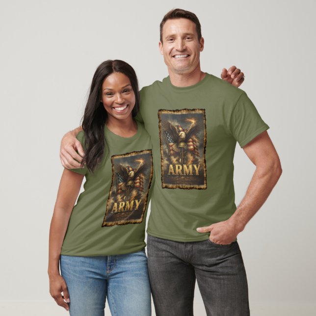 "ARMY" Graphic With Eagle and Flag T Shirt (Unisex)