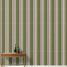 Army Green & Chocolate Brown Double Rugby Stripe 
