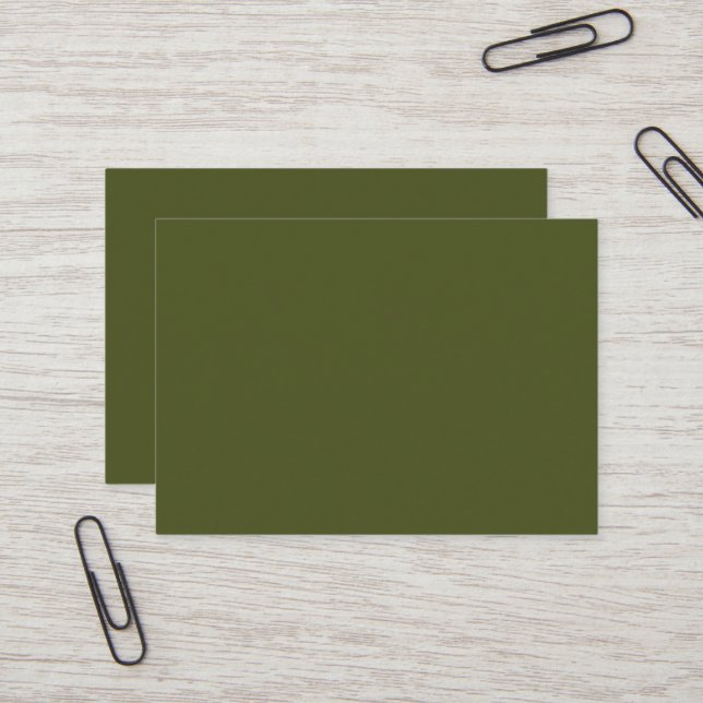Army Green Mäktig Affärskort Visitkort (Fram/Back In Situ)