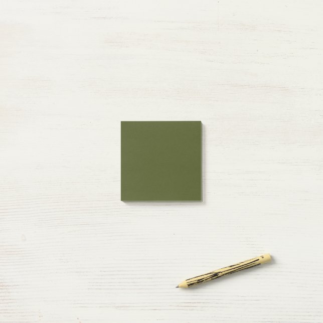 Army Green Simple 3" x 3" Post-it Block (På skrivbordet)