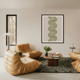 Army Lombard Vågiga Linjer Modern Minimalistisk Ko Poster