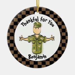 Army Man Personlig Gift - Funny Gift Veteran Julgransprydnad Keramik