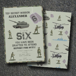 Army Military Camouflage Green Camo Birthday Inbjudningar