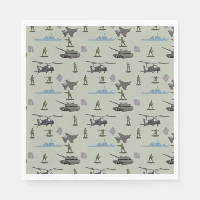 Army Military Camouflage Green Camo Birthday Pappersservett (Framsidan)