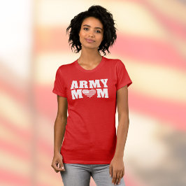 ARMY MOM with Heart and Flag T Shirt