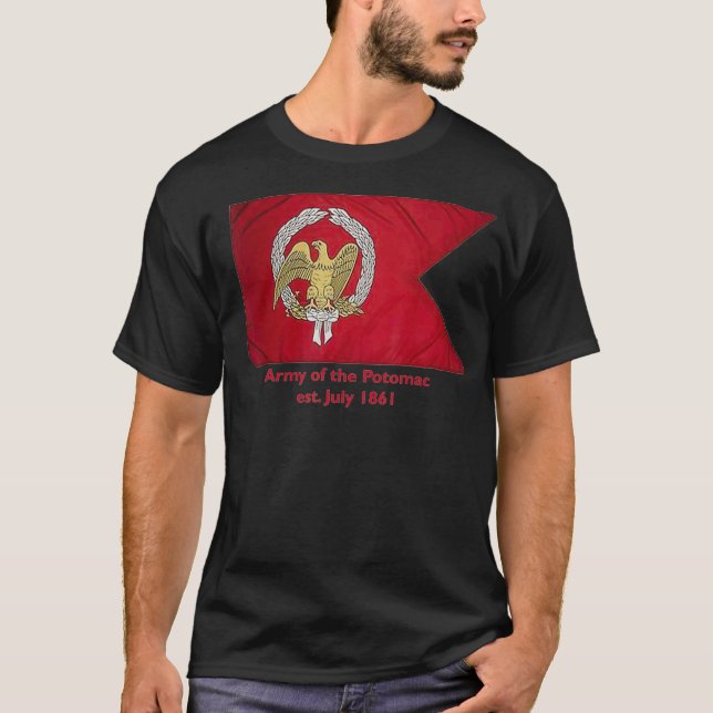 ARMY OF THE POTOMAC 1861 CIVIL KRIG FLAGGA UNION T SHIRT (Framsida)