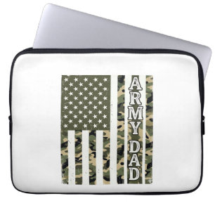 Army Pappa Kamouflage Amerikansk Flagga Vintage T- Laptop Fodral