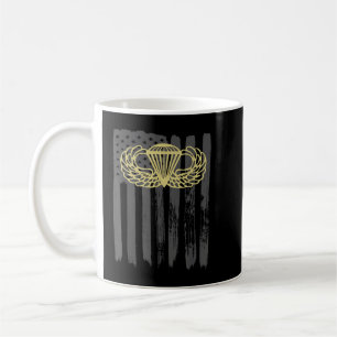 Army Parachute wings badge and US Flag airborne Kaffemugg