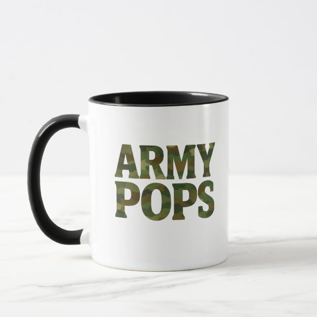 "ARMY POPS" Camouflage Mug | Military Dad Grandfat Mugg (Vänster)