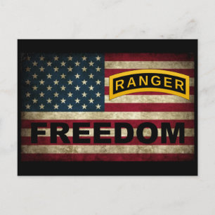Army Skogsvaktare School - American Flagga - Freed Vykort