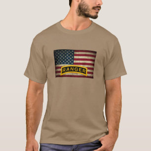 Army Skogsvaktare School - Amerikanska Flagga T Shirt