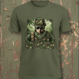 Army Veteran Camouflage T Shirt